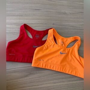 Nike Red and Orange Dri-FIT Sports Bras